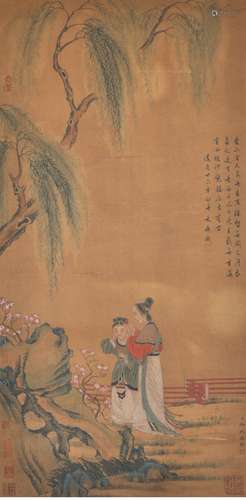 A BEAUTY PAINTING 
SILK SCROLL
LENG MEI MARK