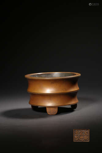 A BRONZE CENSE,XUANDE MARK ,QING DYNASTY