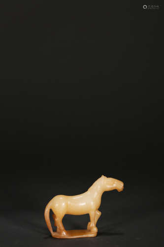 A WHITE JADE HORSE,QING DYNASTY