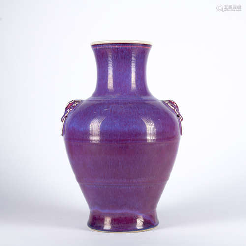 A flambe glazed vase