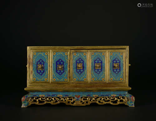 A Cloisonne enamel dressing case