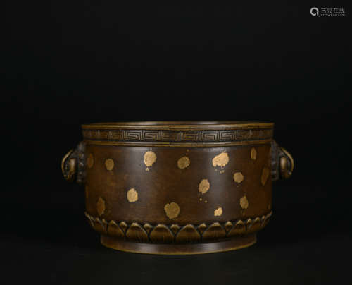 A bronze censer