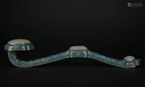 A Cloisonne enamel Ruyi