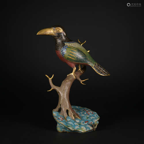 A Cloisonne enamel bird