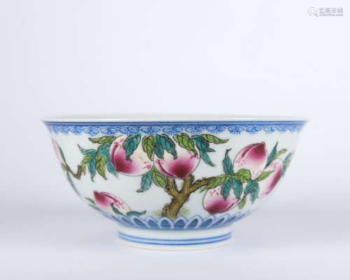 A famille-rose 'bats and peach' bowl