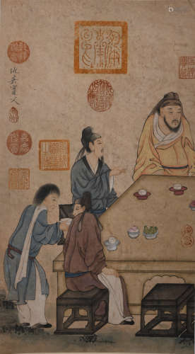 A Chou ying's figure painting