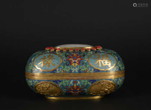 A Cloisonne enamel 'floral' box and cover