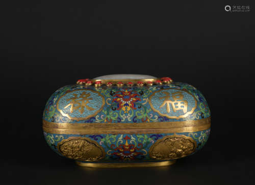 A Cloisonne enamel 'floral' box and cover