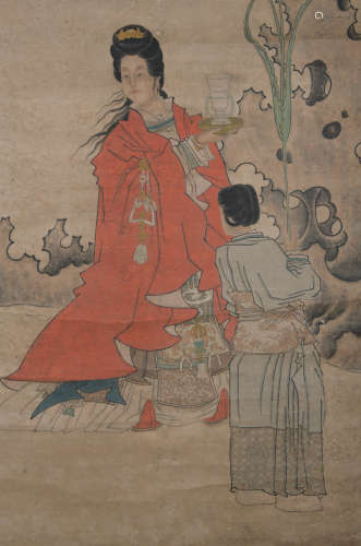 A Ren xiong's figure painting