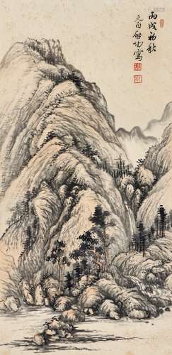 啓功（1912-2005） 秋山蕭瑟圖