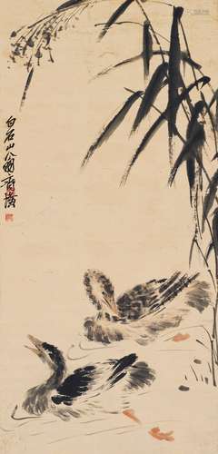 齊白石（1863-1957） 雙禽圖