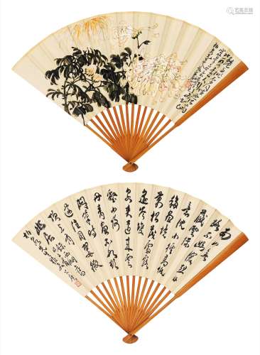 謝公展（1885-1940） 菊圖、草書