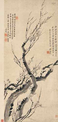 翁方綱（1733-1818）題、伊秉綬（1754-1815） 墨梅圖