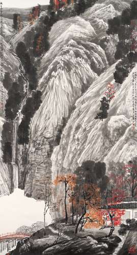 李義弘（b.1941） 紅葉山居圖