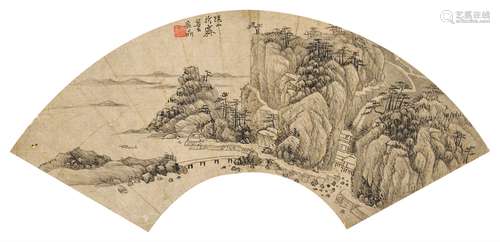 黃鼎（1650-1730） 溪山新霽扇面