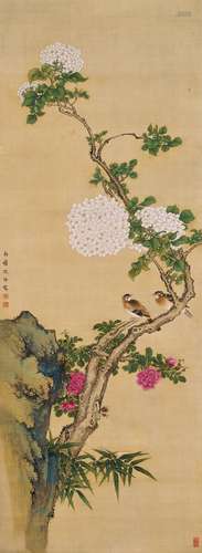 沈銓（1682-1760） 富貴雙禽圖