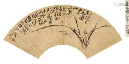 石濤（1630-1724）墨蘭扇面