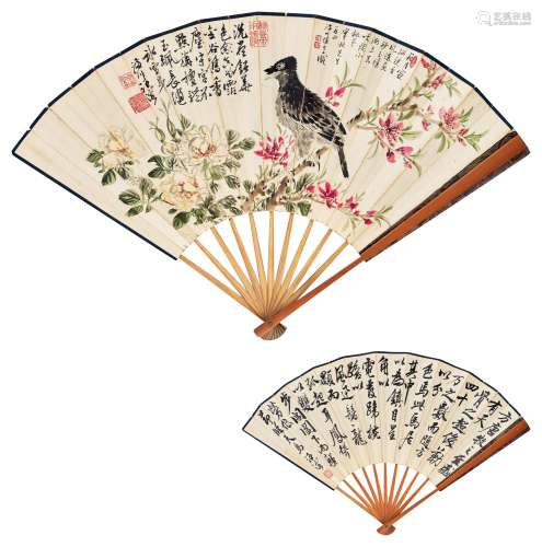 汪慎生（1896-1972）、張頤 (1887-1950) 花鳥、行書