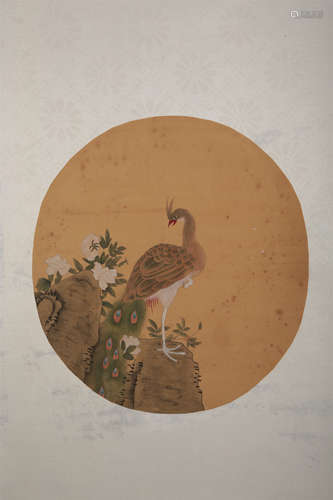 A PEACOCK PAINTING 
PAPER SCROLL