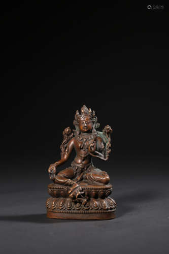 A BRONZE FIGURE OF TARA,QING DYNASTY