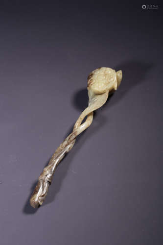 A WHITE JADE RUYI SCEPTER