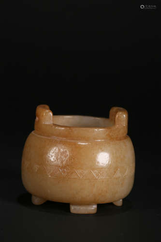 A WHITE JADE CENSER,QING DYNASTY