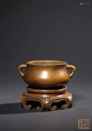 A BRONZE CENSE,XUANDE MARK ,QING DYNASTY