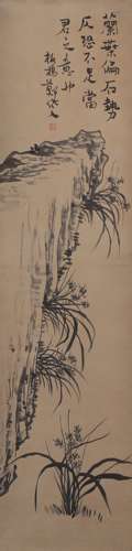 A ORCHID PAINTING 
PAPER SCROLL
ZHENG BIAN MARK