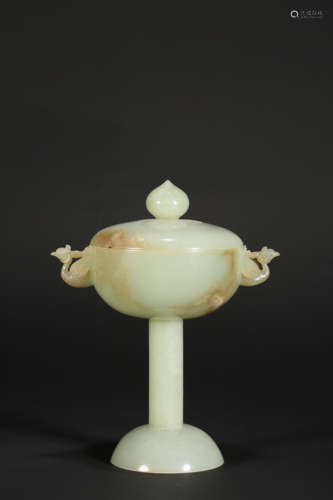 A WHITE JADE‘PHOENIX’CENSER,QING DYNASTY