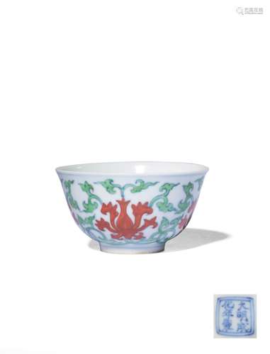 A DOUCAI CUP,CHENGHUA MARK,YONGZHENG PERIOD