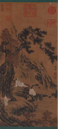 A LANDSCAPE PAINTING 
SILK SCROLL
MA YUAN MARK