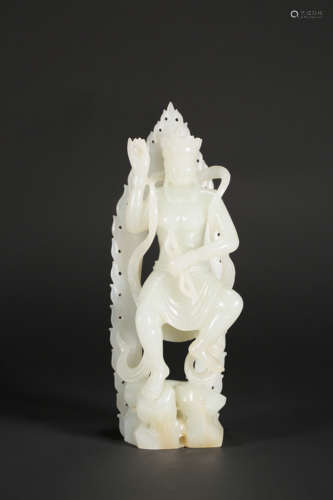 A WHITE JADE CARVING,QING DYNASTY