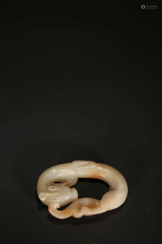 A WHITE JADE DISC,QUNG DYNASTY