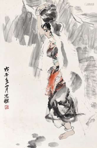 周思聰（1939 -1996）汲水圖