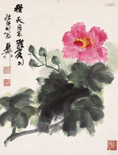 謝稚柳（1910 -1997 ） 花卉圖