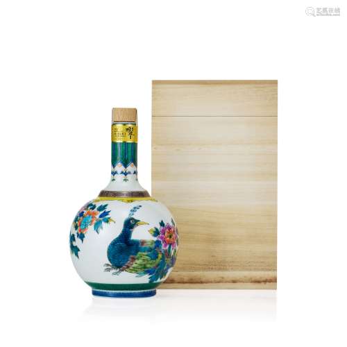 響 - 21年 -九谷焼 色絵華王瑞鳥文瓶