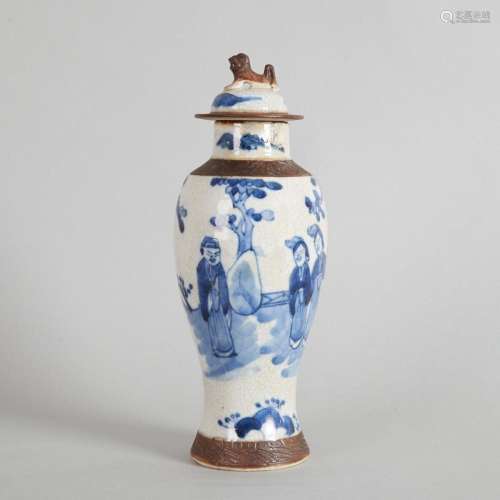 A Chinese Late Qing Dynasty Blue and White 'Figural'...