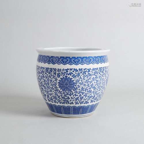 A Chinese Blue and White 'Lotus' Fishbowl