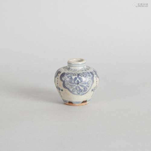 A Late 14th Century Chinese Yuan Dynasty Blue and White Jar