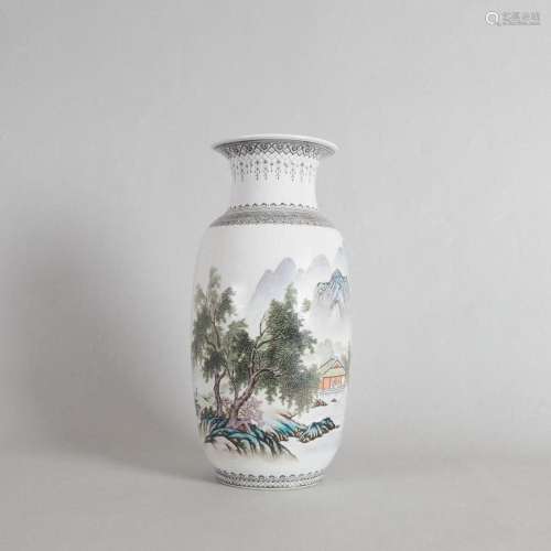 A Mid 20th Century Chinese Famille Rose 'Landscape' ...