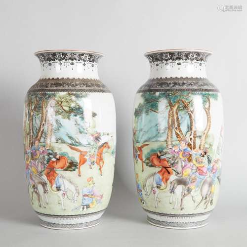 A Pair of 20th Century Chinese Famille Rose 'Figural'...