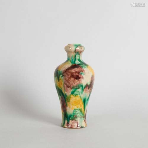 A 19th Century Chinese Sancai Garlic-Mouth Vase