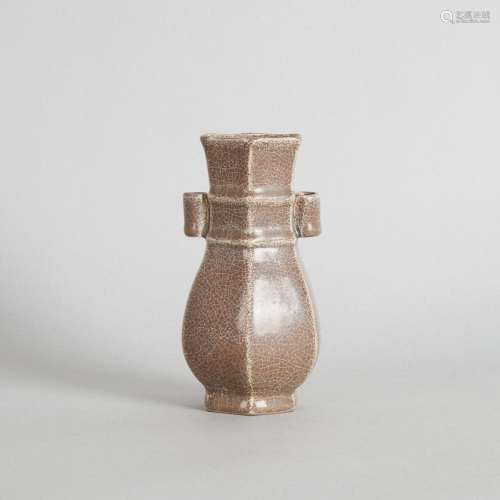 A Chinese Crackle-Glazed Hu Vase