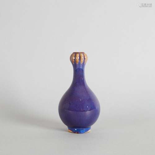 A 19th Century Chinese Qing Dynasty Purple-Glazed Garlic-Mou...