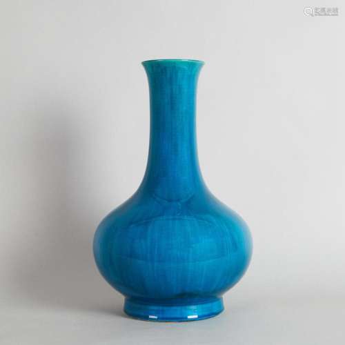 A 19th Century Chinese Turquoise-Glazed Bottle Vase