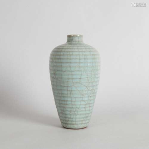 A Chinese Celadon Crackle-Glazed Vase