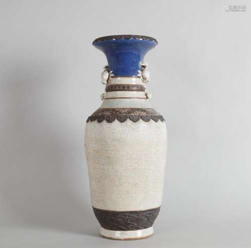 A 19th Century Chinese Crackle-Glazed 'Peach' Vase a...