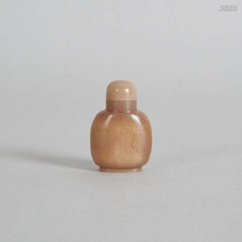 A Chinese Qing Dynasty Hetian Jade Carved Snuff Bottle