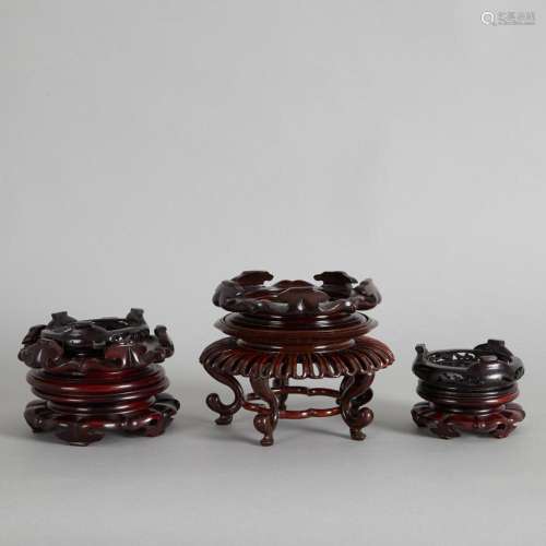 A Group of Assorted RoseWood Stands