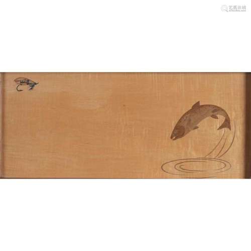 A Japanese Wooden 'Fish' Tray